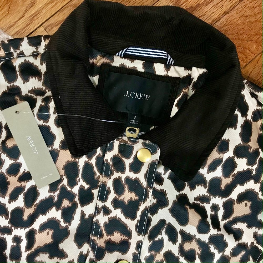 🆕️ J Crew Leopard Print Barn Chore Jacket SMALL NWT - Picture 3 of 9